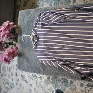 Stripped blue and white top